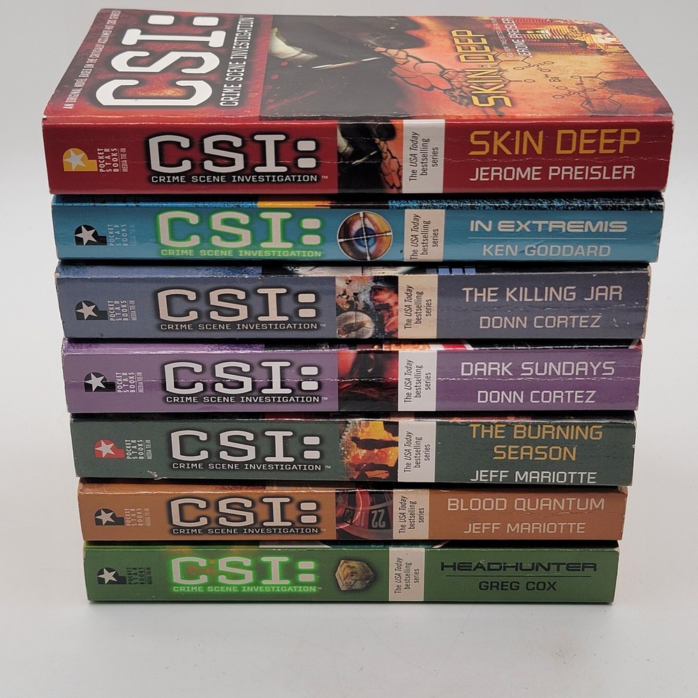 CSI Crime Scene Investigation 7 Book PB Lot 6 First Printings TV Tie-In